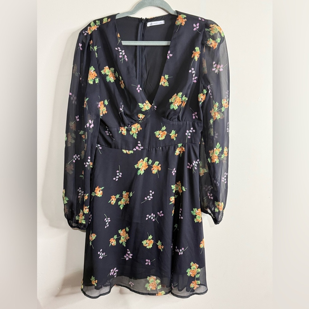 Cupshe Realm Of Sky Floral Print Chiffon Mini Dress - Picture 3 of 7